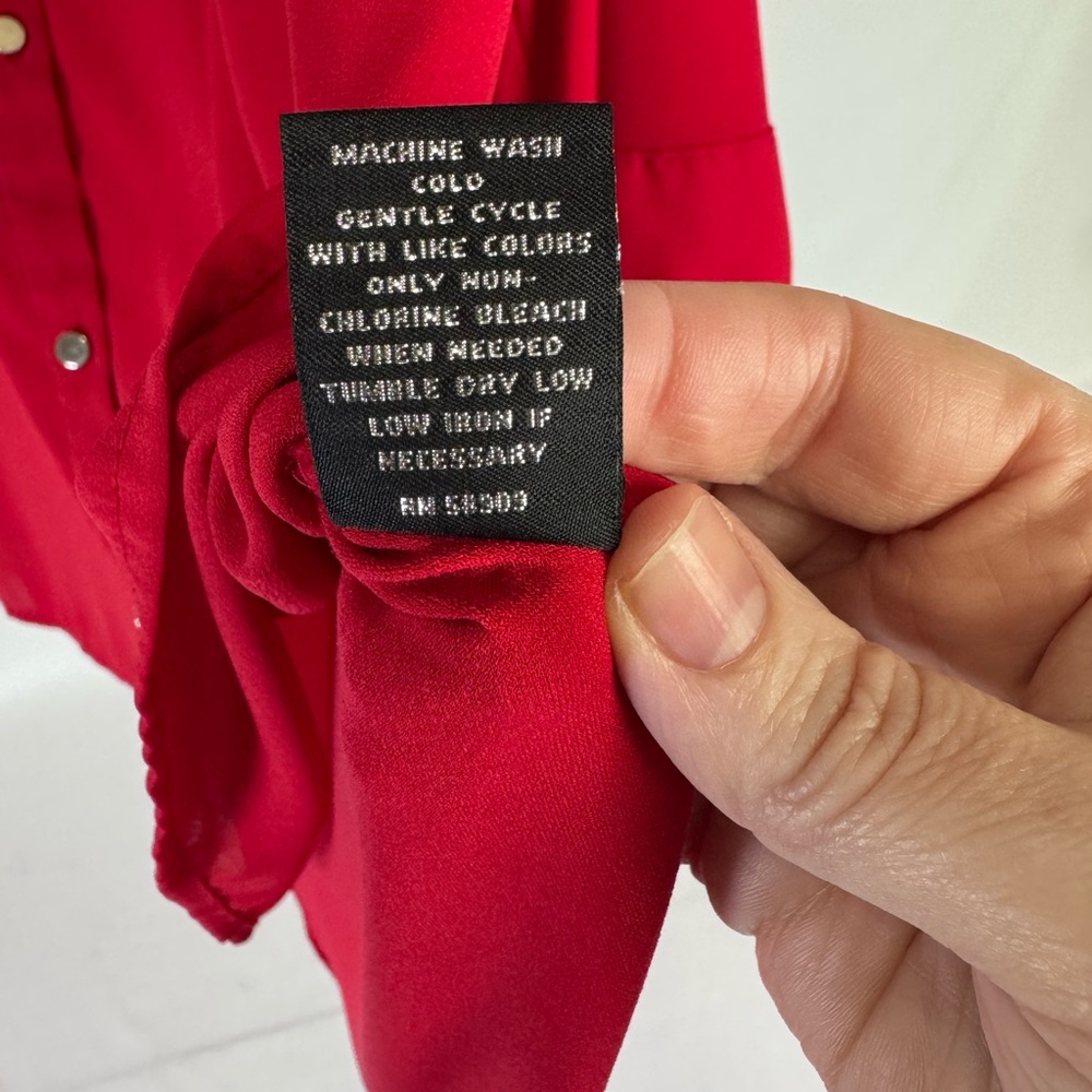 Slim Factor By Investments Button Front Top - Red - 3X - Picture 5 of 8